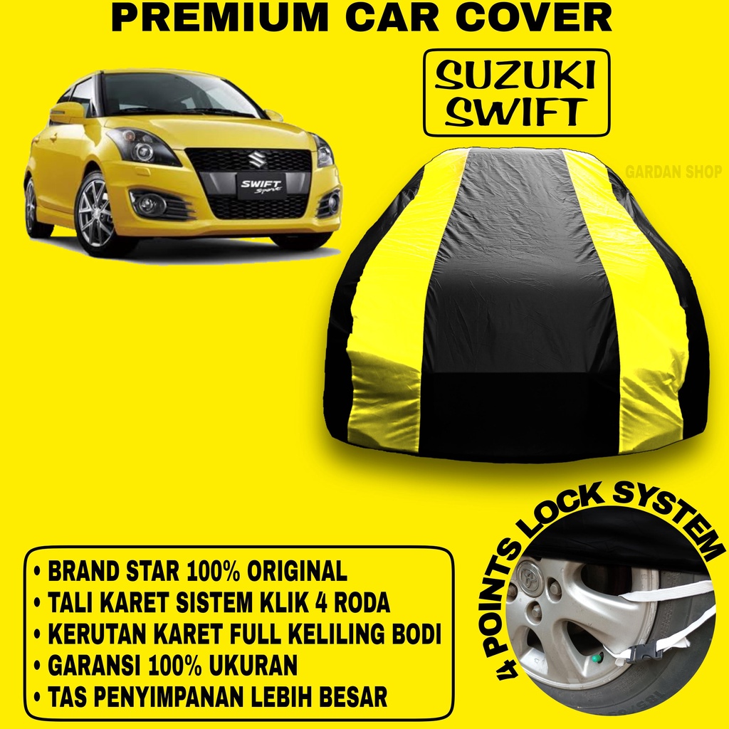 Body Cover SUZUKI SWIFT Sarung Strip KUNING Penutup Pelindung Bodi Mobil Suzuki Swift PREMIUM