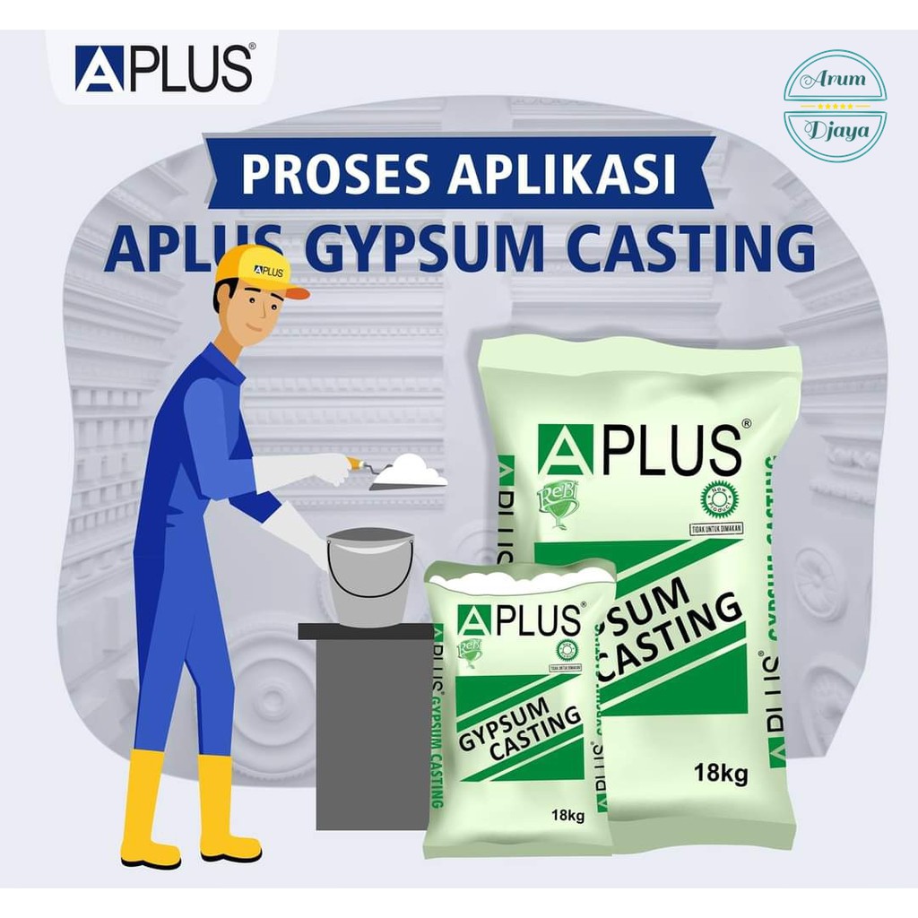 Gypsum APlus Casting - Semen Gypsum A plus Gipsum - Cetak List Plafon 1kg