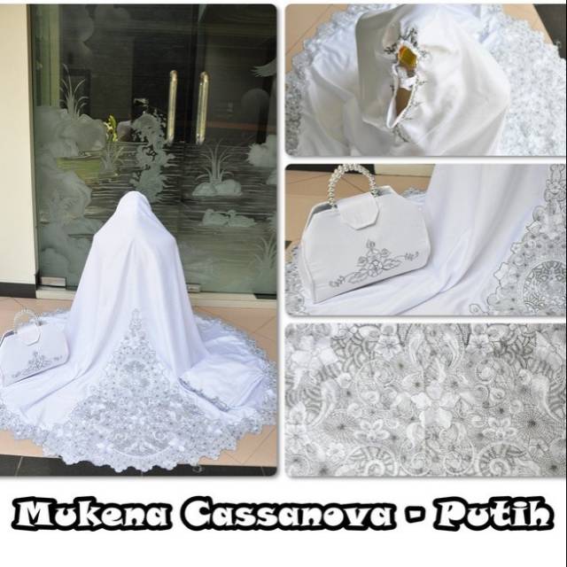 *Kualitas Bagus* Mukena Cassanova Elegan Putih dan Gold
