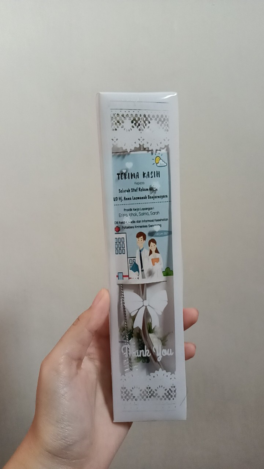 Bisa Cod Souvernir Pernikahan Sedotan Stainless Alas Kartu Ucapan Kemasan Mika