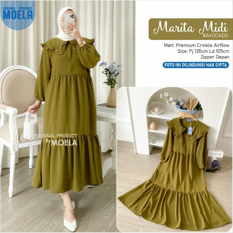 MARITA MIDI by MOELA  / DRESS / MIDI DRESS / SYAR'I / TUNIK / SETELAN / ONESET / GAMIS / DASTER CANT