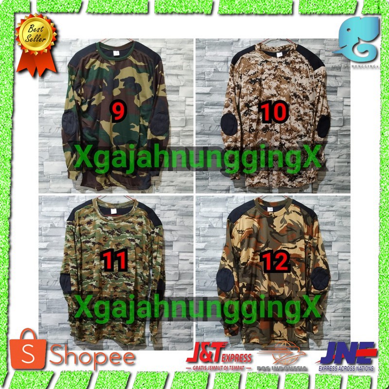 KAOS LORENG CAMO ARMY Lengan Panjang MURAH BANDUNG