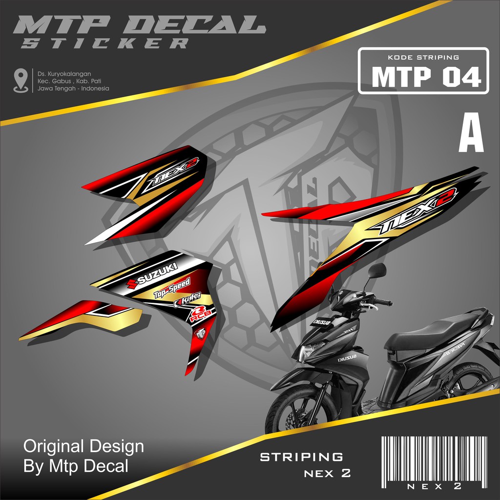 Sticker Striping Suzuki NEX 2 Semifullbody-Striping Suzuki Nex 2 Motif Racing MTP-004