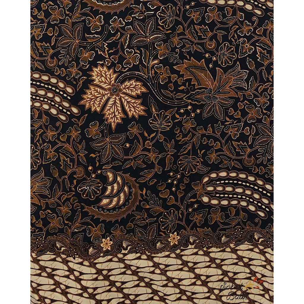 Kain Batik Semi Sutra Motif 50220 Hitam Cokelat