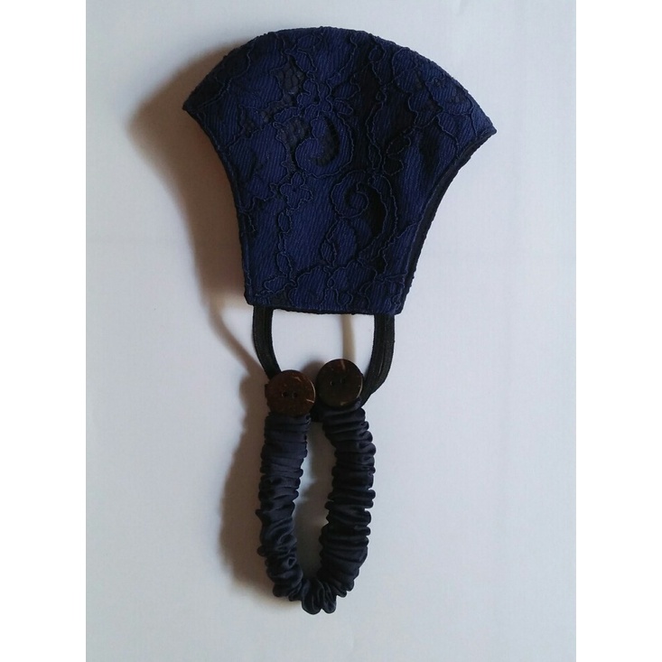 MASKER KAIN BROKAT BIRU DONGKER/ NAVY