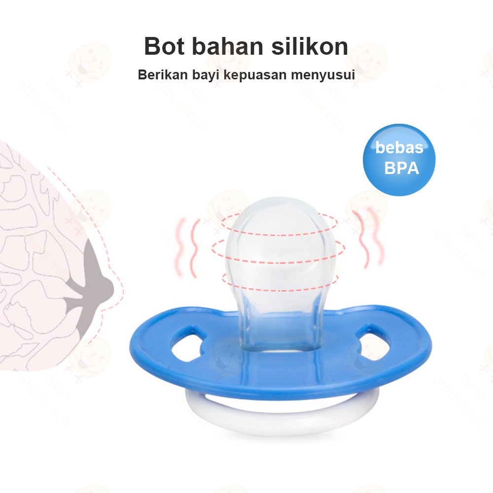 Lacoo Dot empeng bayi silicon Kompeng bayi Dot bayi datar Baby pacifier