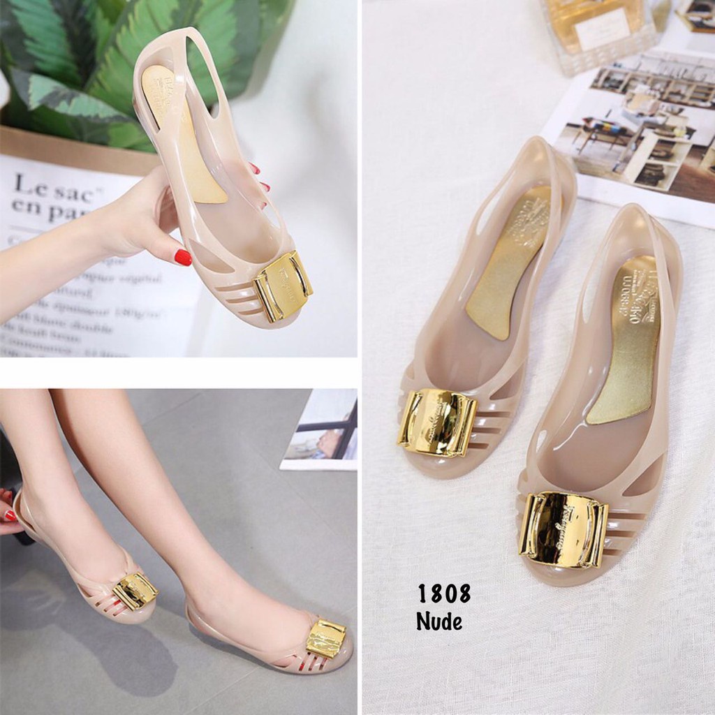 ✨ COD ✔️ SEPATU WANITA FLATSHOES 1808 90F JELLY SHOES 100% ORIGINAL WANGI LENTUR CANTIK RINGAN KUALITAS IMPORT ANTI SLIP