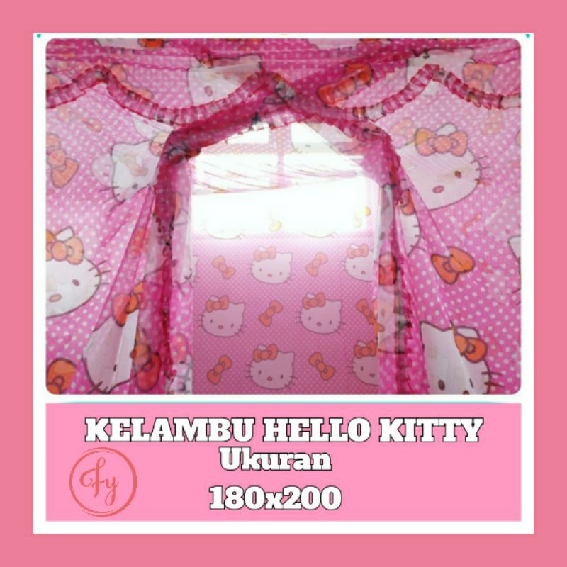 KELAMBU MOTIF HELLO KITTY JUMBO  180x200