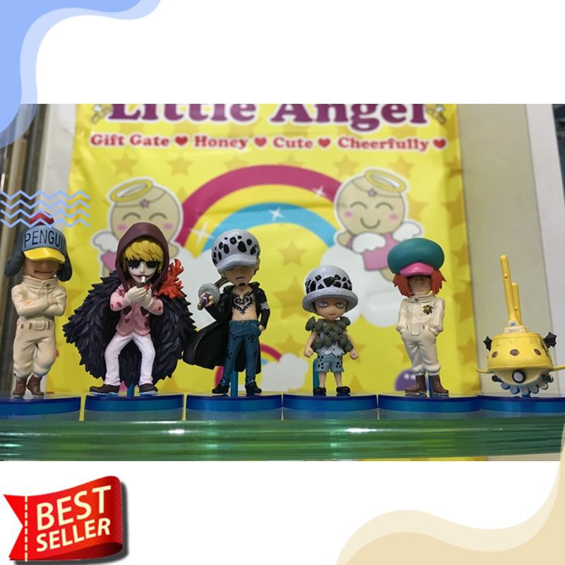 Action Figure Terlaris Anime One Piece 6 Pcs/set Corazon Trafalgar Law Pvc Angka Mainan Model Brinqu