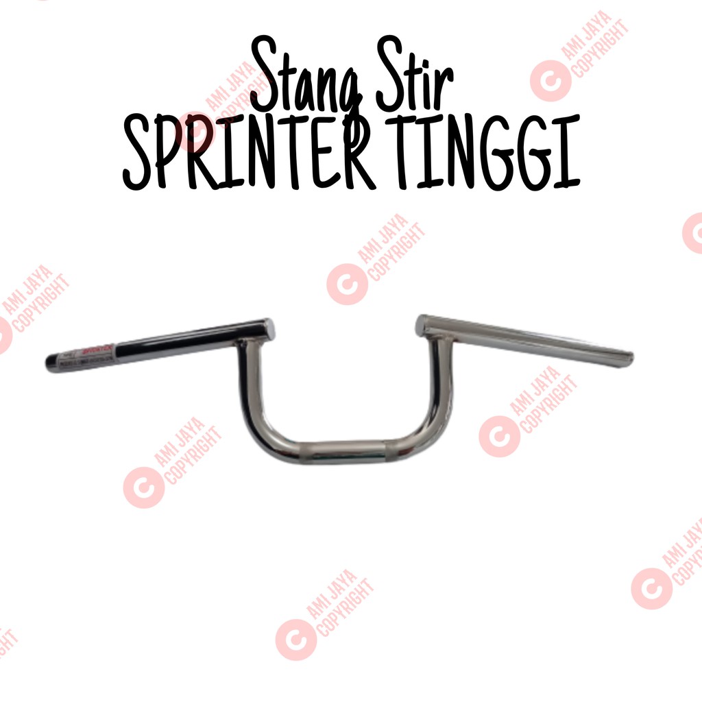 Stang Motor Sprinter Tinggi Standart Model Ori Crom Murah / Stir Sprinter Tinggi Crom Tebal