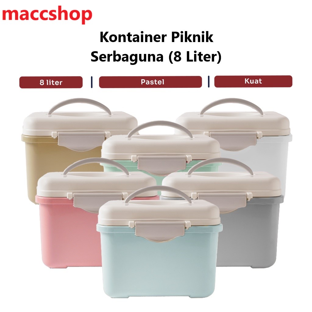 CONTAINER PICNIC BOX STORAGE 8 LITER - KOTAK KERANJANG PIKNIK SERBAGUNA