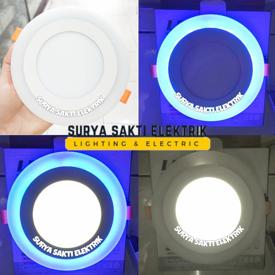 LAMPU DOWNLIGHT LED 3 WARNA PUTIH BIRU LAMPU HIAS PLAFON TANAM