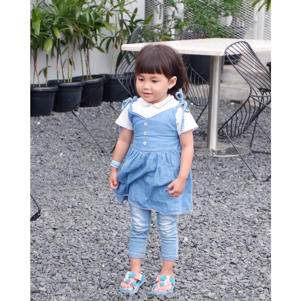 CARVA TERBARU ATASAN ANAK DRESS ANAK JEANS TALI MALIKA ATASAN SOFT JEANS 1-5 THN REALPICT