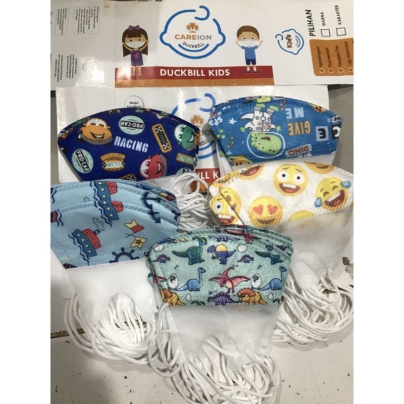 [bisa COD] ~ MASKER ANAK DUCKBIL MOTIF 10Pc/ Pack TERBARU MASKER DUCBIL ANAK 50 pc