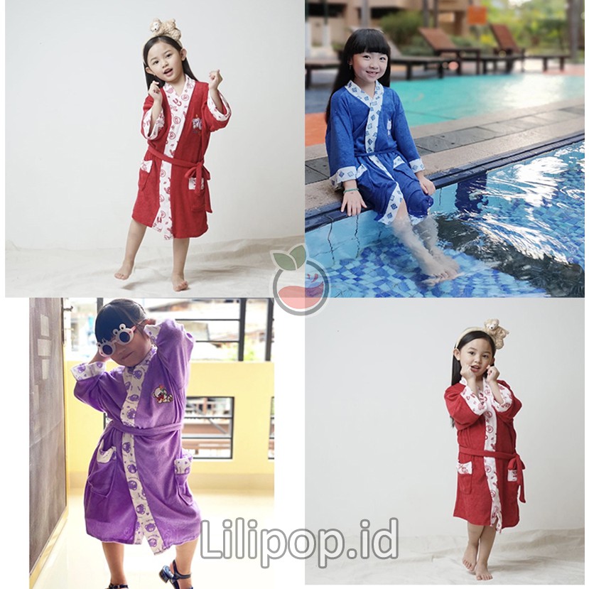 Kimono Handuk Anak Perempuan dan Laki laki Baju Handuk Anak Mandi Renang Karakter Lilipop