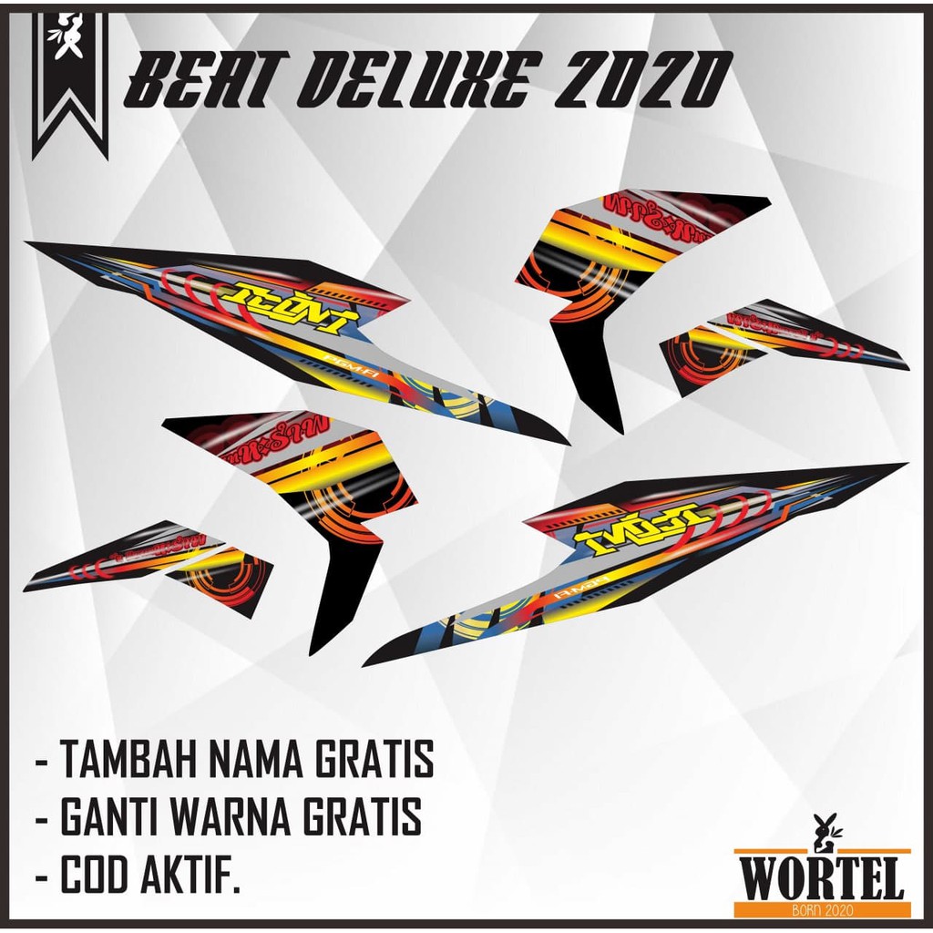 Striping Sticker Lis Motor Beat Deluxe 2020-Grafis keren v3