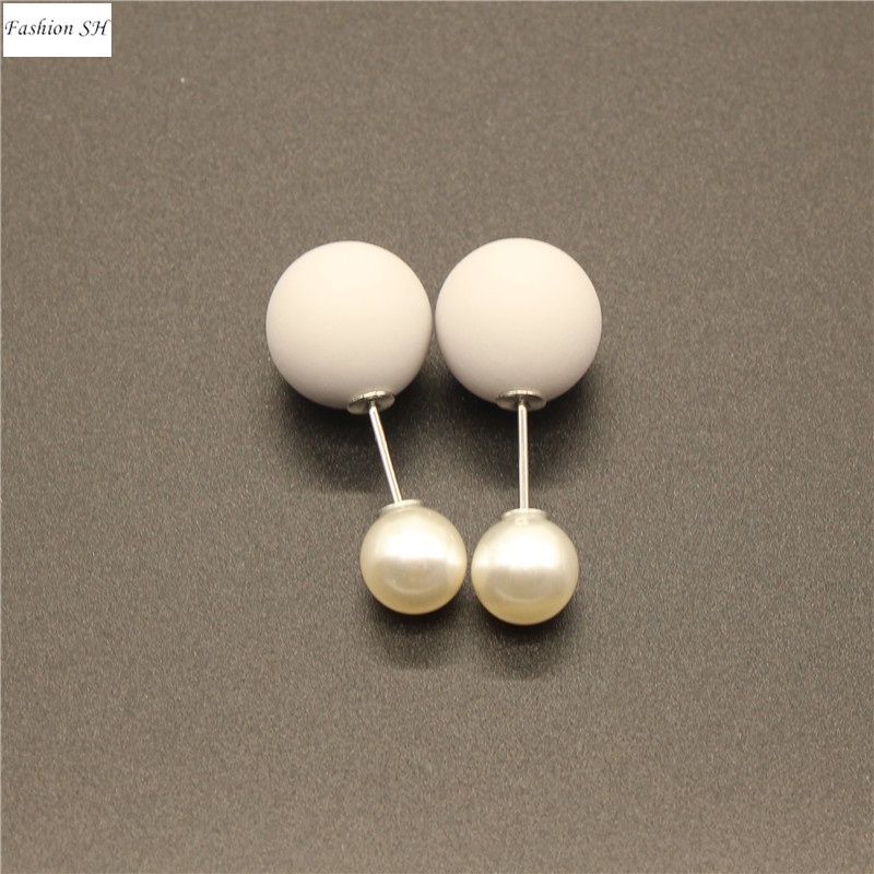 1pcs Fashion short double-headed pearl frosted brooch safety pin