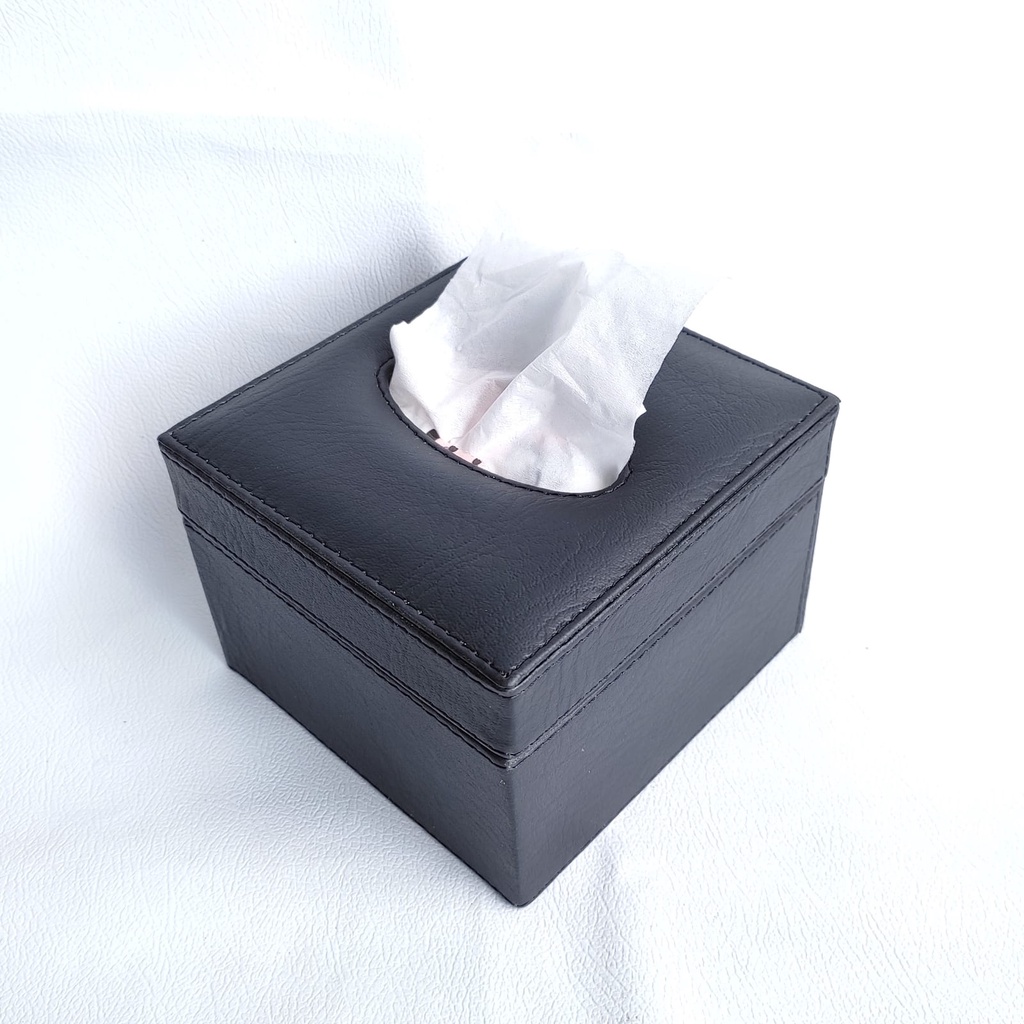 Tissue Box Leather / PROMOTempat Penyimpanan Tissue Kotak Tisu Kulit - Black