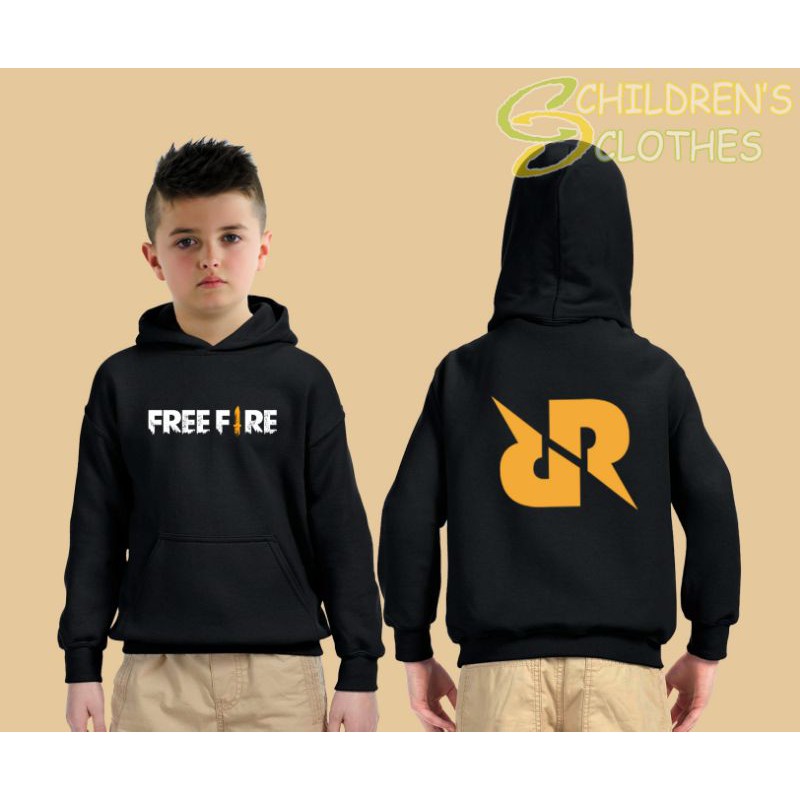 jaket hoodie anak freefire RRQ esports