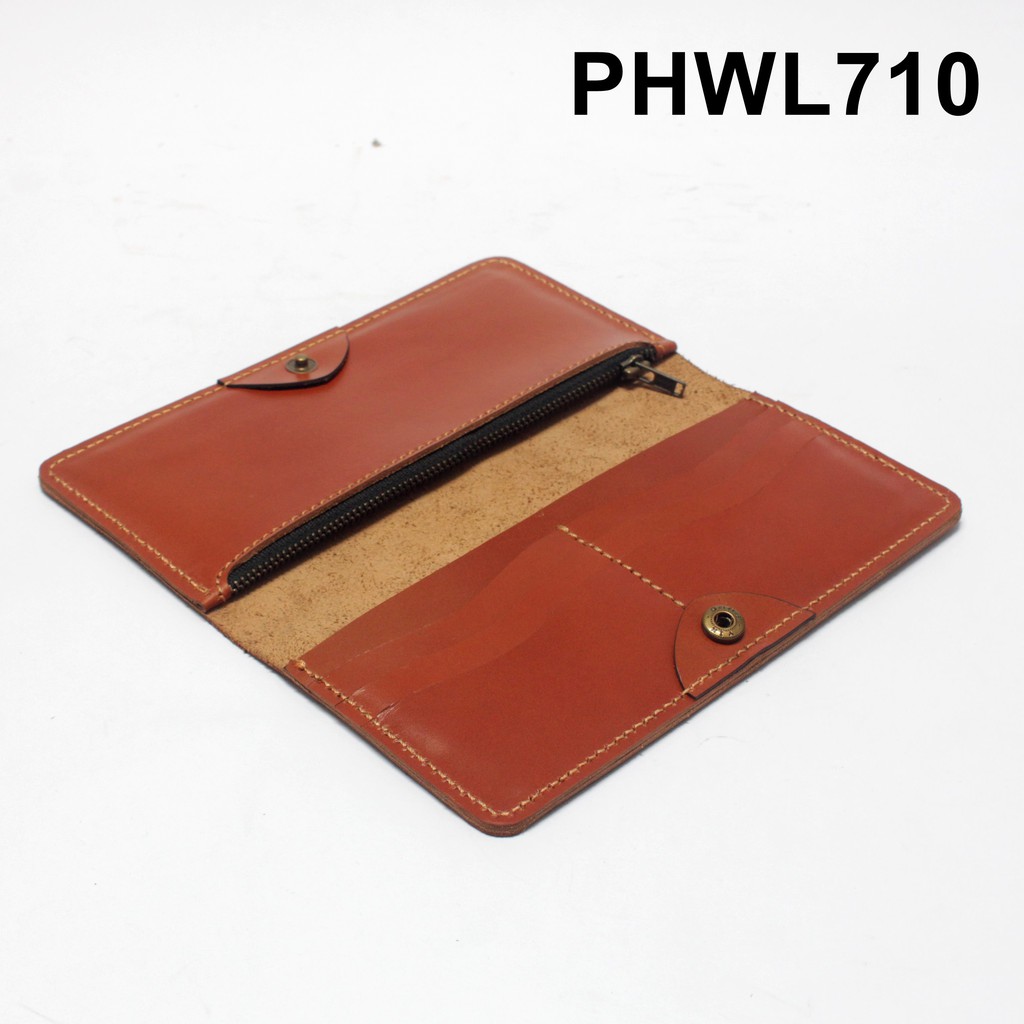 dompet cewek model panjang - long wallet kulit asli warna tan PHWL710