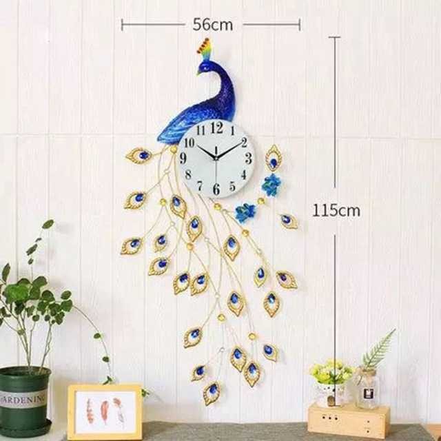 Jam Dinding 3d Quartz Creative Design Model Burung Merak T1807