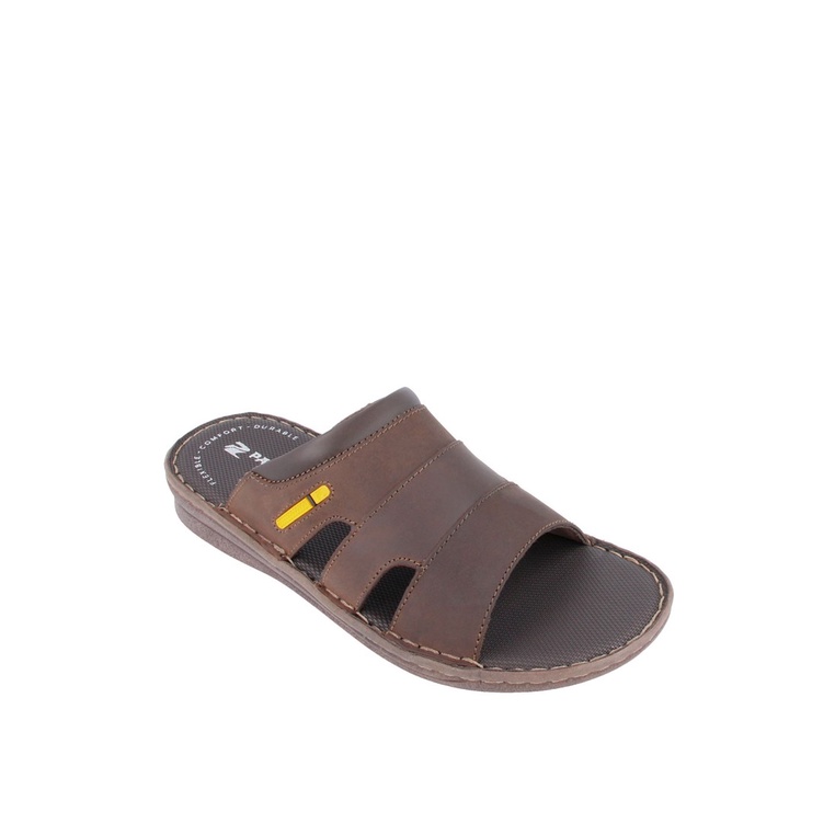 SANDAL SLIDE PAKALOLO PRIA ORIGINAL CASUAL KULIT ASLI COKLAT PB18