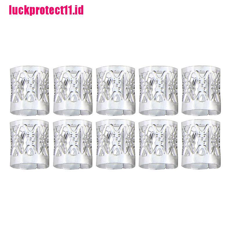 (LUCK) 100pcs / Set Klip Manik-Manik Rambut Gimbal