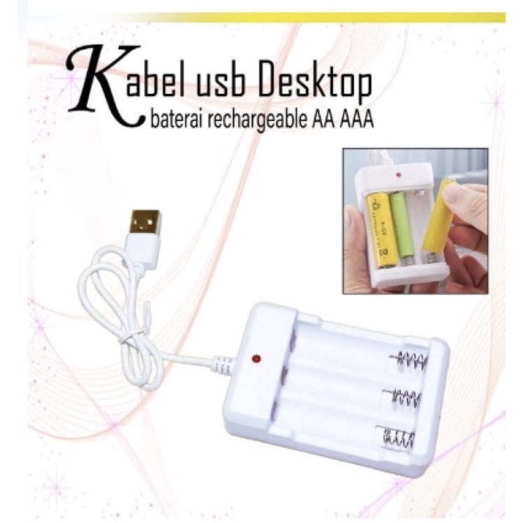 KABEL USB CHARGER DESKSTOP BATERAI RECHARGABLE AA/AAA ORIGINAL