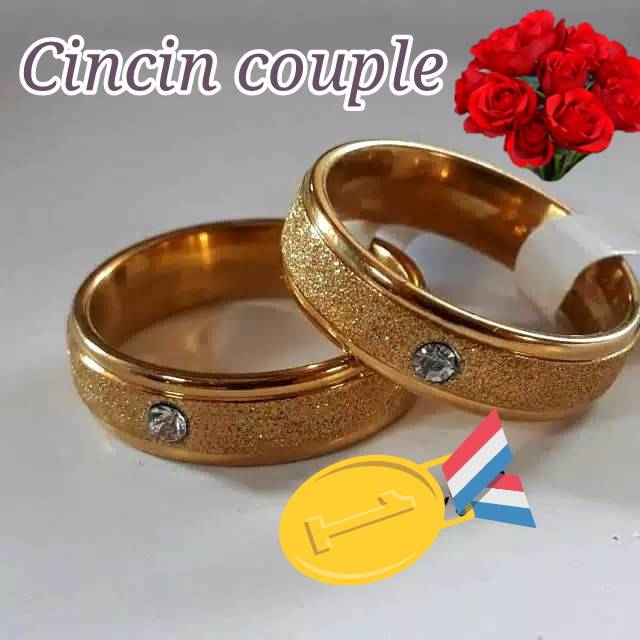 CINCIN COUPLE LAPIS EMAS 24K MODEL PASIR