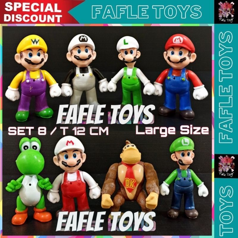 

Super Mario Bros Figure And Friends Luigi Set 8 Large Size / Set Figure Super Mario 8 pcs / Mainan Pajangan Super Mario Bros / Koleksi Hobi Topper Kue Super Mario Bross / Pajangan Kue Super Mario / Action Figure Super Mario Bross