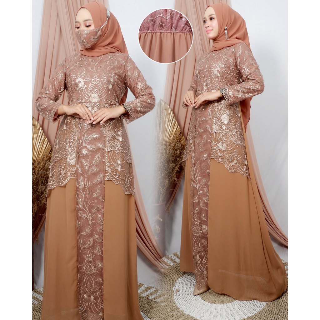 OMLINE KEBAYA // Gamis humayra //  tulle kombinasi ceruty