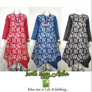 Tunik Ziggy Aisha Baju Batik Wanita Casual Formal Kondangan Kantoran Katun Halus Motif Warna