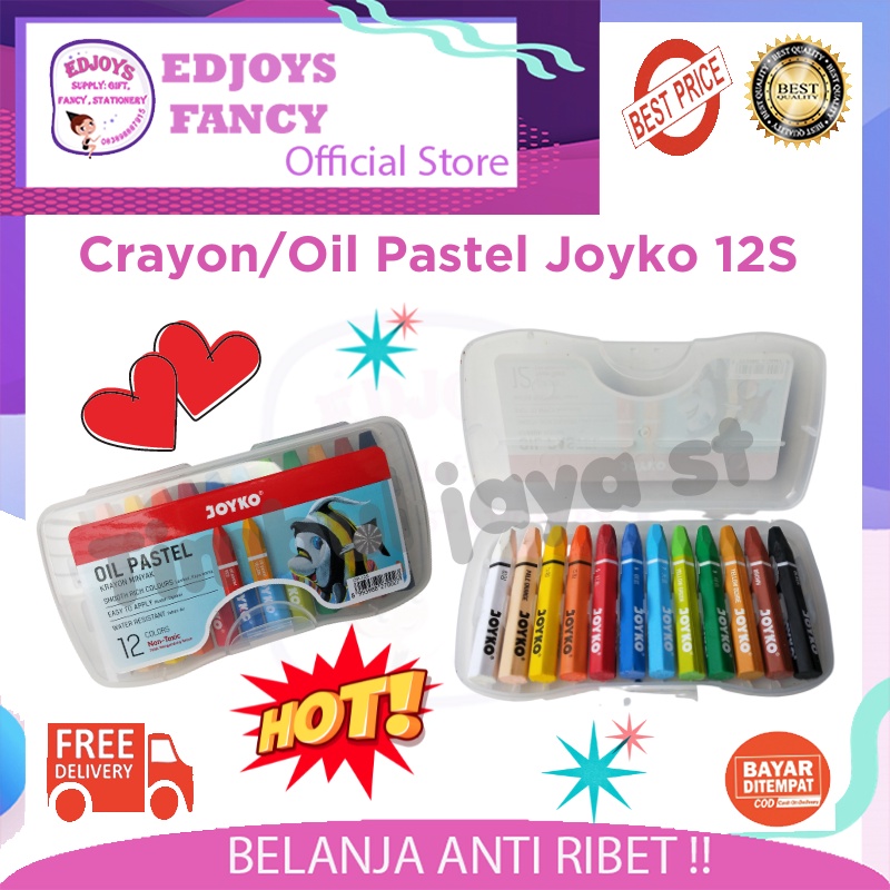 

Joyko Titi crayon oil pastel krayon 12 warna Crayon anak Krayon Joyko