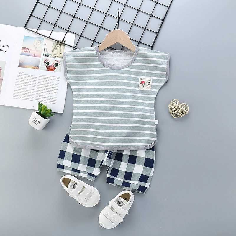 LittleAaron KIDS SUIT PENDEK Setelan Anak Bahan Kaos Lengan + Celana Berkualitas Import 1-4 Tahun ebv