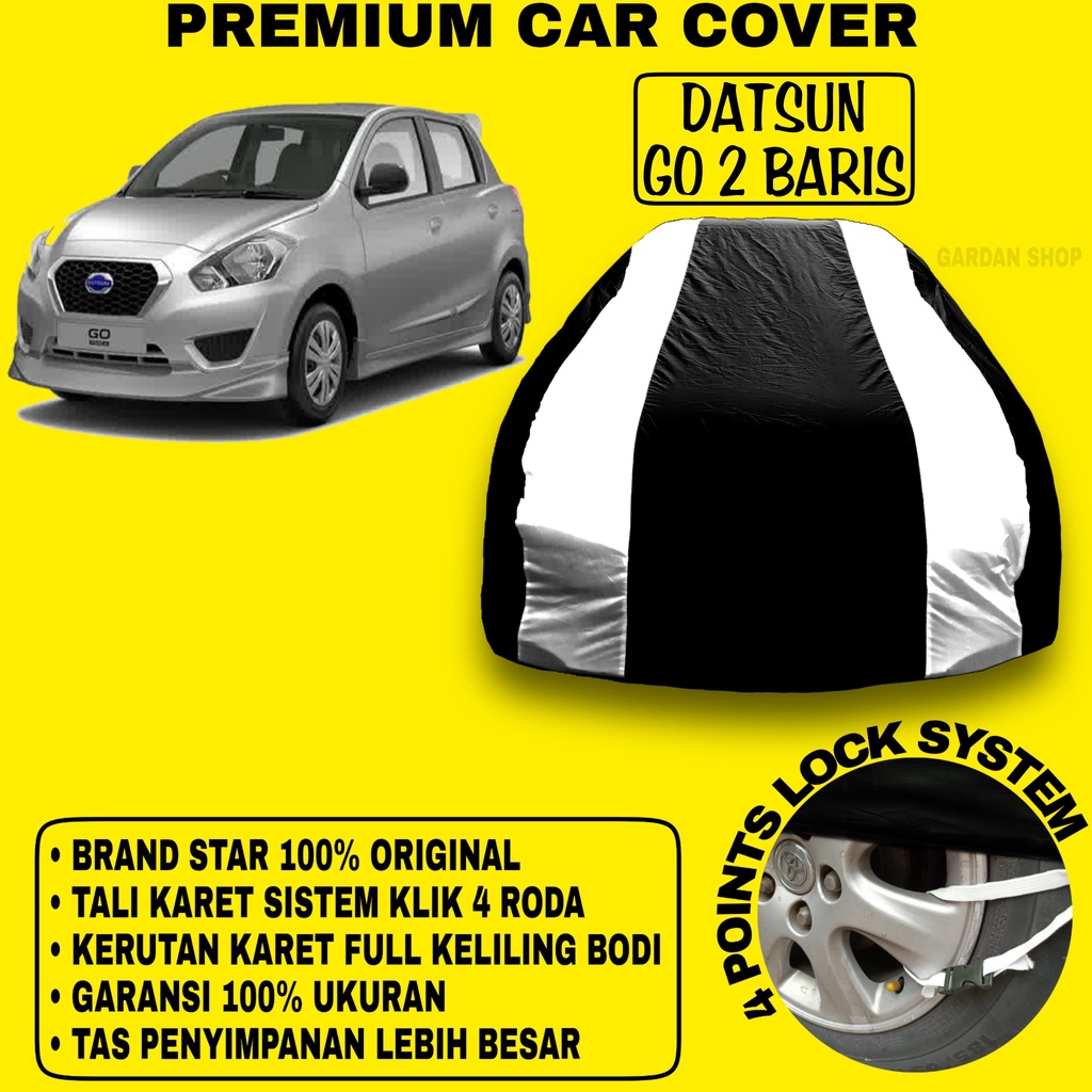 Body Cover DATSUN GO 2 BARIS Sarung Strip SILVER Penutup Pelindung Bodi Mobil Datsun Go 2 Baris PREMIUM Cover