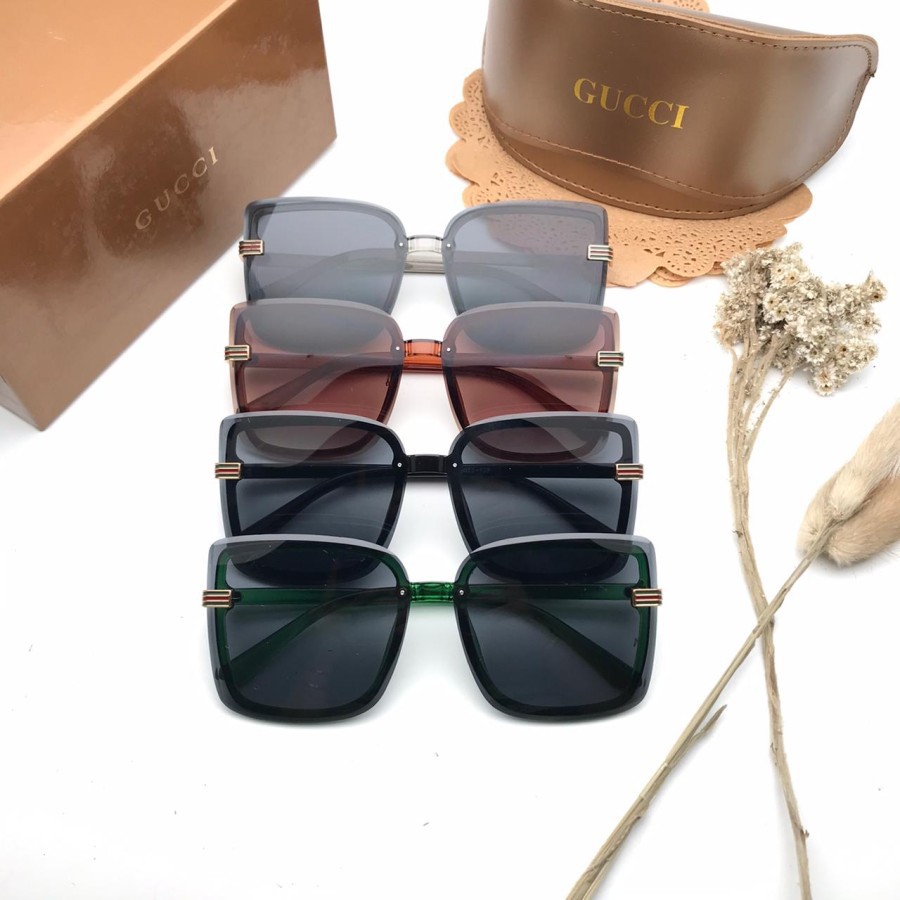 *COD* Kacamata Hitam Fashion Wanita Guccii 9138 Terlaris (Full Set)