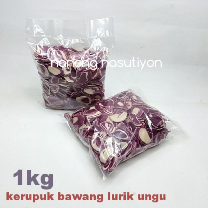 

Piscoklegit_ Krupuk Kerupuk Bawang Lurik Ungu Mentah Netto 1Kg