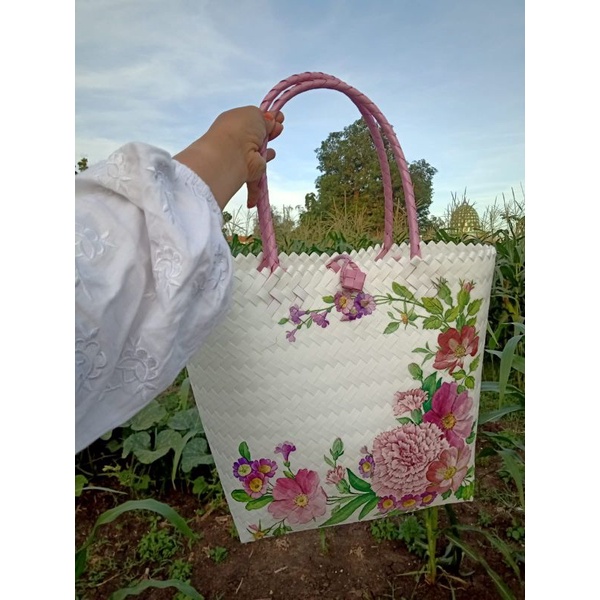 tas jinjing ory free nama L / tas decopage / tas lukis cantik