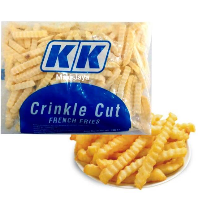 Kentang Goreng Frozen Import KK Crinkle 1kg Halal Murah Enak