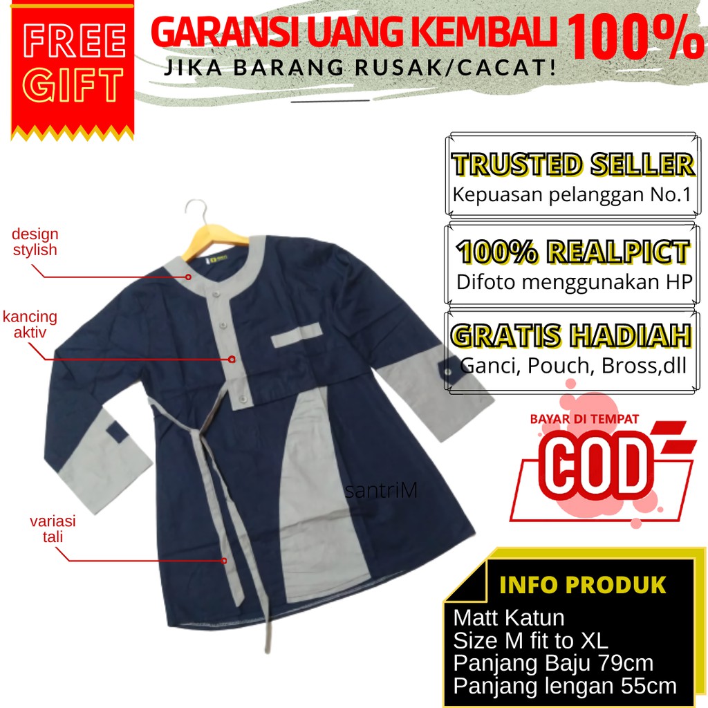 Atasan Santri Putri  Baju Santri Putri Tunik Santri Atasan Tunik Atasan Santriwati Baju Santriwati
