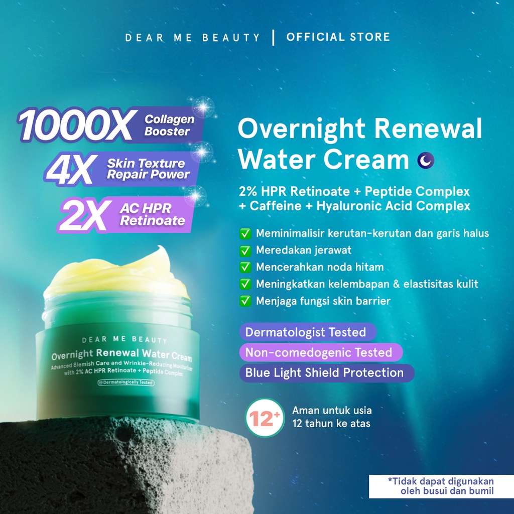 Jual Dear Me Beauty Overnight Renewal Water Cream Dear Me Beauty Dearme ...