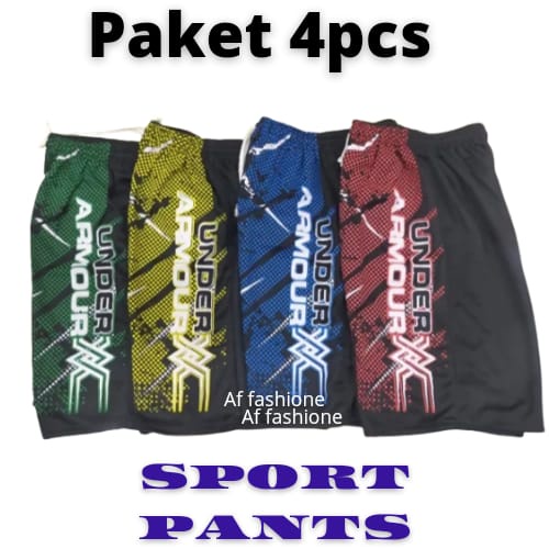 Paket 4pcs Kolor Pria Dewasa Undermour Mizuno Murah Ori Original Tebal Celana Pendek Olahraga Distro