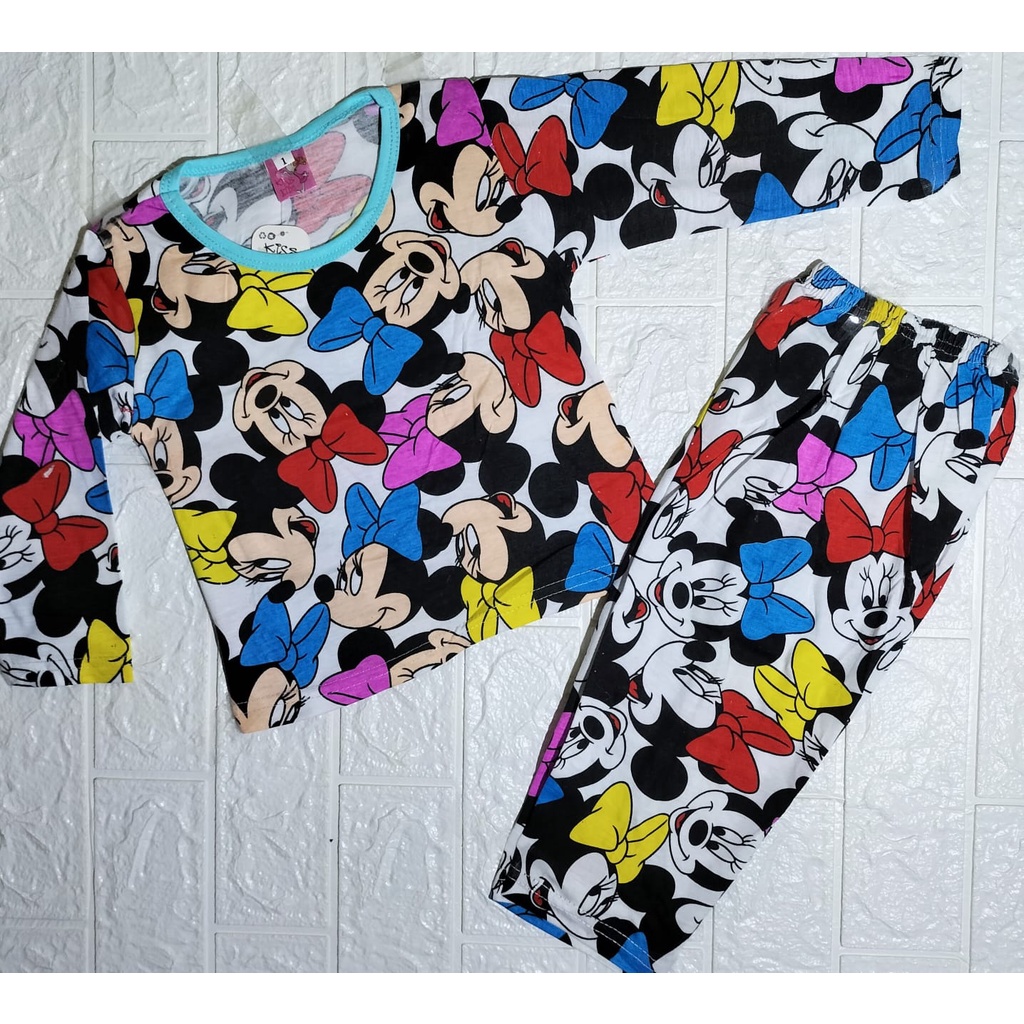 TERMURAH COD MICKEY MOUSE STELAN ANAK PEREMPUAN PIAMA UNTUK UMUR 1-10THN