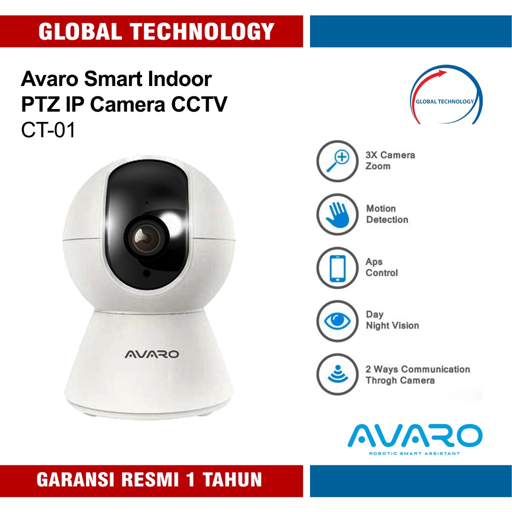 AVARO Smart Indoor PTZ IP Camera CCTV WiFi CT-01