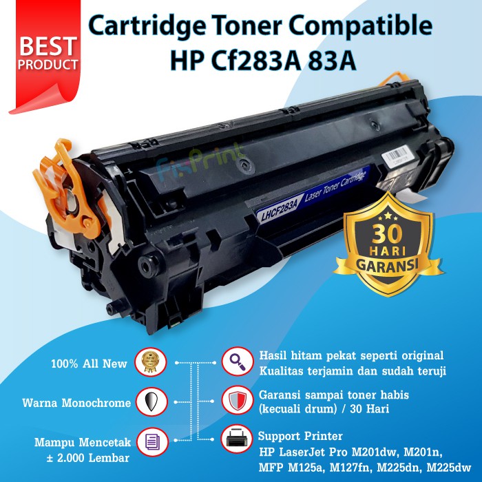 Cartridge Toner Compatible HP 83A Cf283A Printer HP Pro M201dw M201n MFP M125a M127fn M225dn M225dw