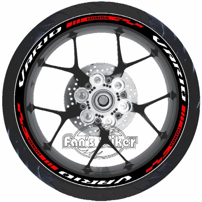 stiker velg cutting stiker lis roda motor vario 110 125 150,velg vario murah - merah full Berkualita