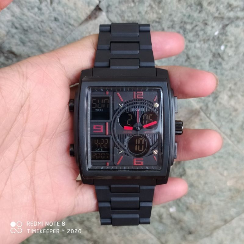 RANTAI MIKA [Bisa COD] Jam Tangan SKMEI 1274 Full Black Original Anti Air