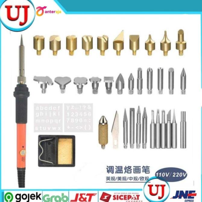

Solder Alat Lukis Wood Burning Pen Pyrography 37 Set