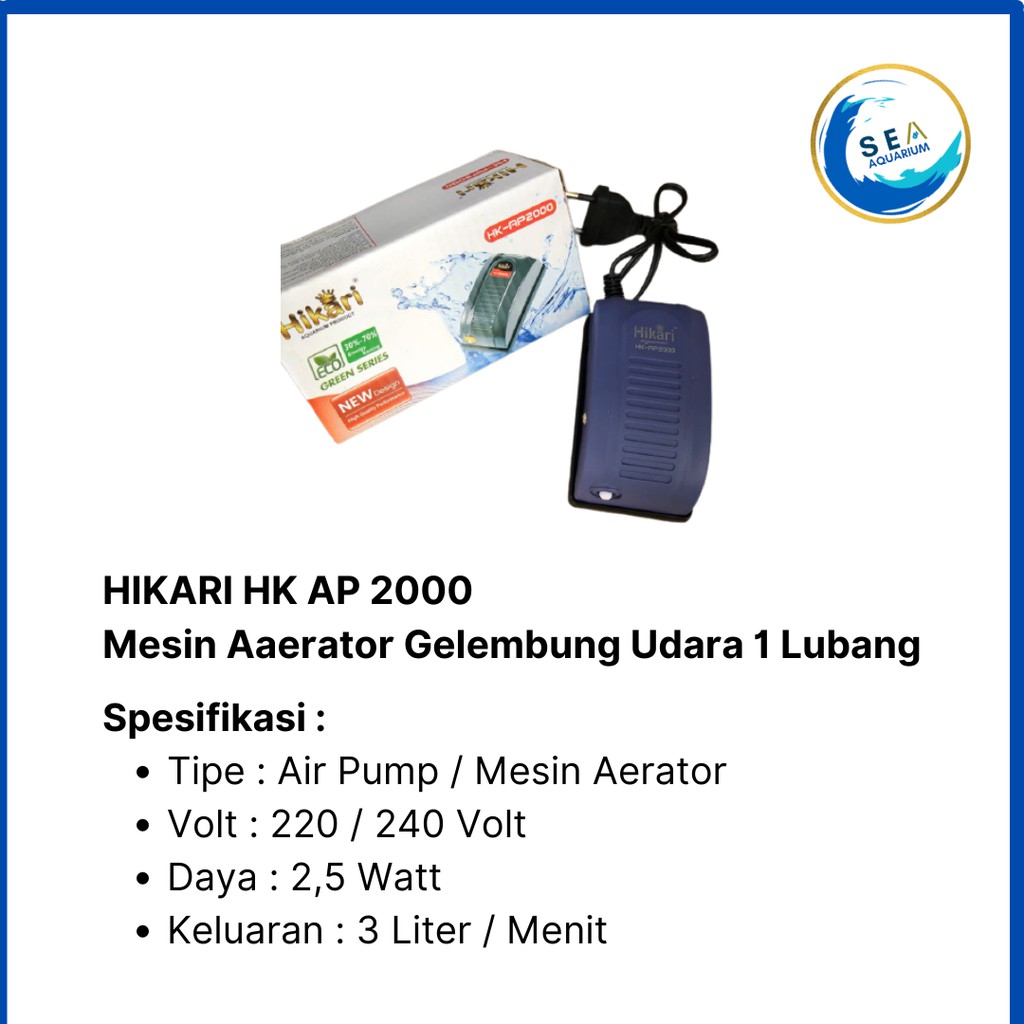 Aerator Aquarium Air Pump Mesin Gelembung Udara 1 Lubang