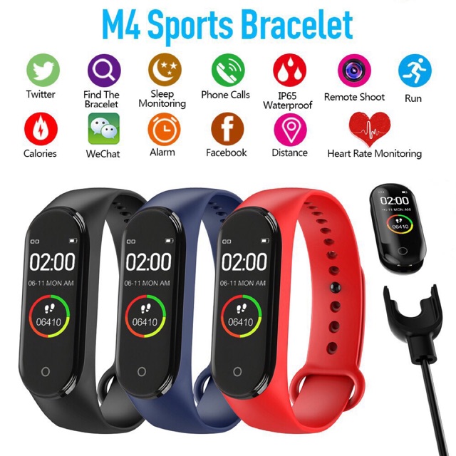 [COD] FitPro Smartwatch M4 Smartband Jam Bluetooth Waterproof Fitness Bracelet
